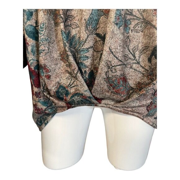 Song n Spirit Floral Hi Lo Top~Size XL~Multi Fall Color Roll Tab Sleeves L4 15 - Picture 8 of 11